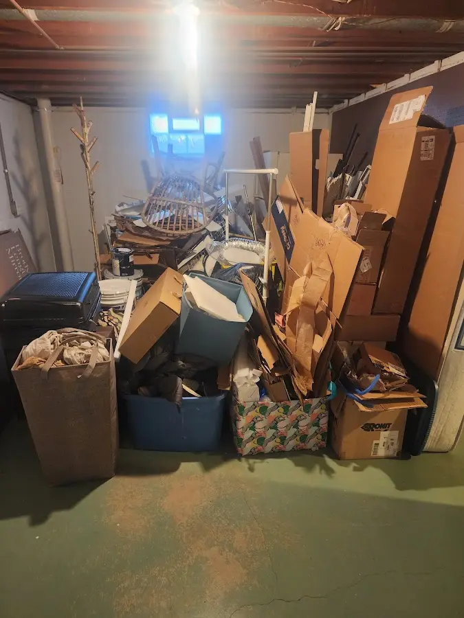 Roll-off dumpster container at job site for 15 Yard Dumpster Rental in St. Joseph